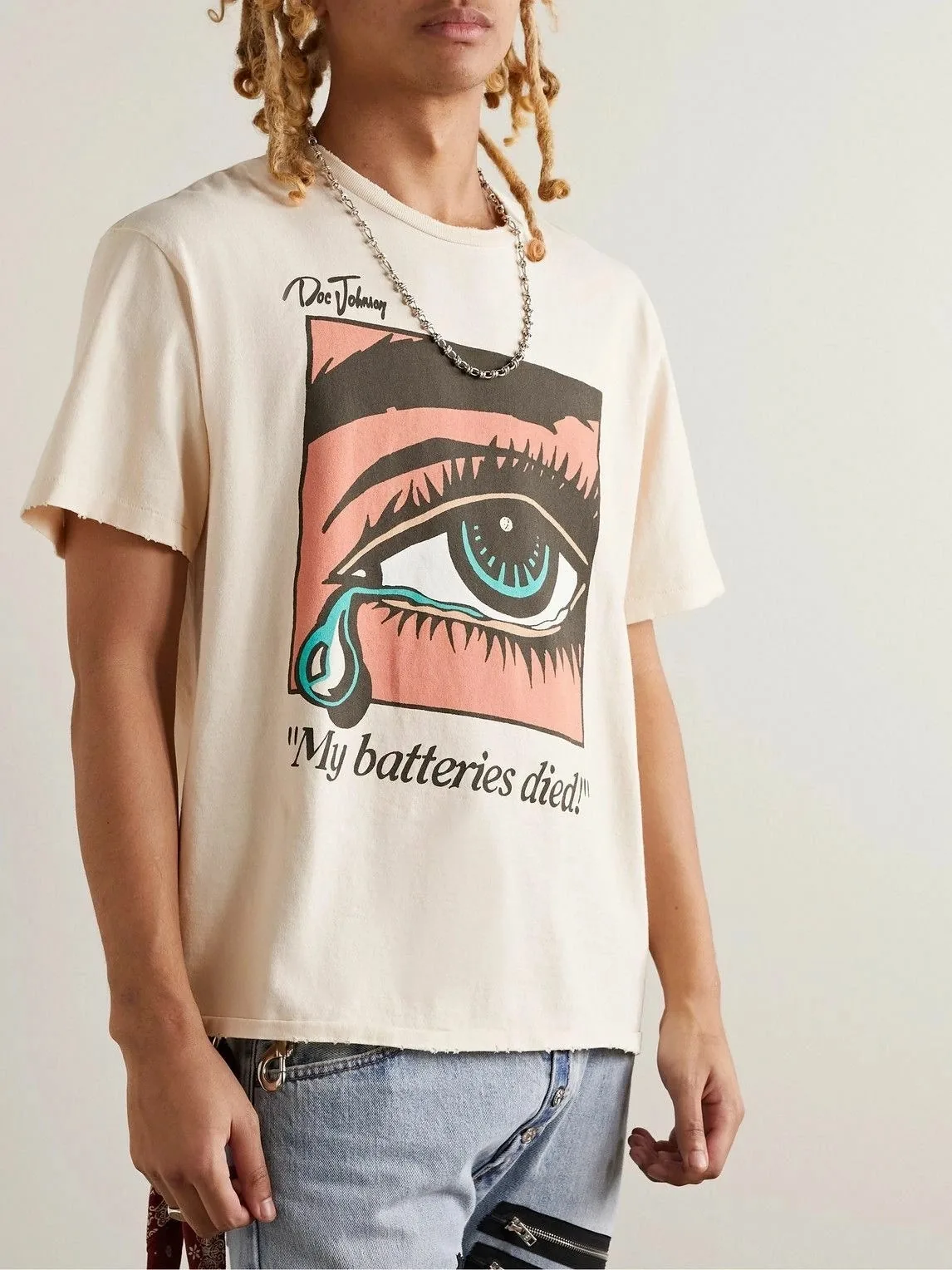 Gallery Dept Dead Batteries Tshirt – Antique White