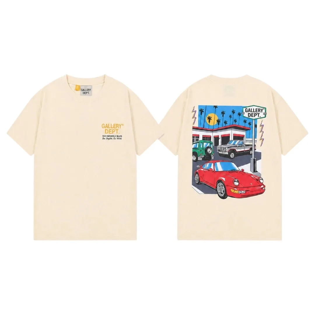 Gallery Dept Drive Thru Boxy Fit Tshirt - Beige