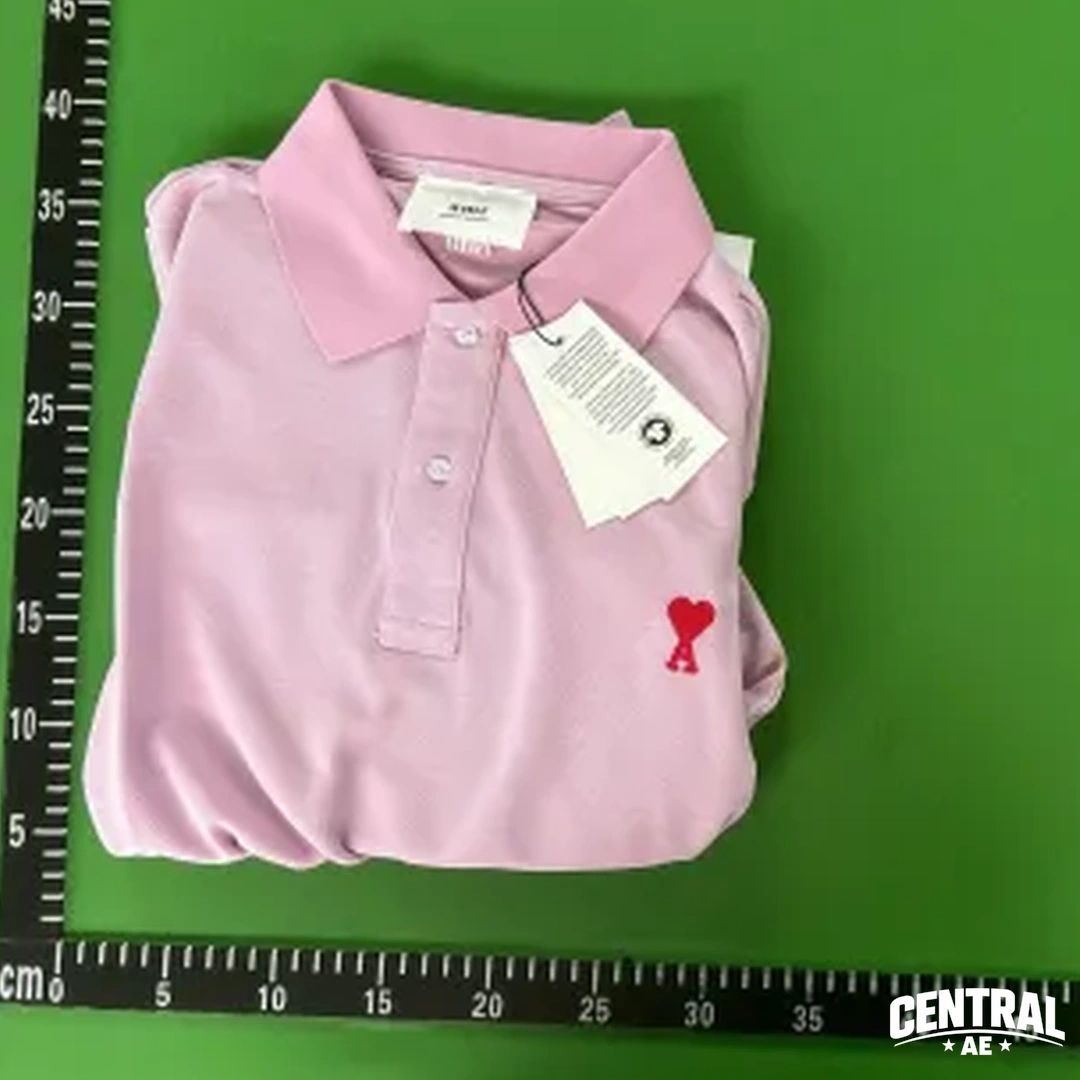 Ami Paris De Coeur Embroidered Polo Shirt - Pink