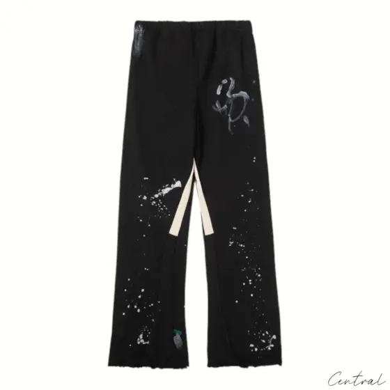 Gallery Dept. Paint Splatter Flare Sweatpants - Black