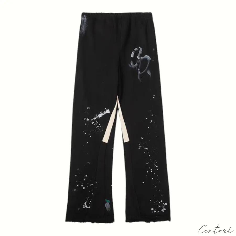 Gallery Dept. Paint Splatter Flare Sweatpants - Black