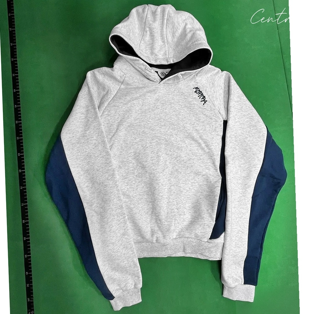 Mertra Hoodie - Hoodie White Gray with Blue