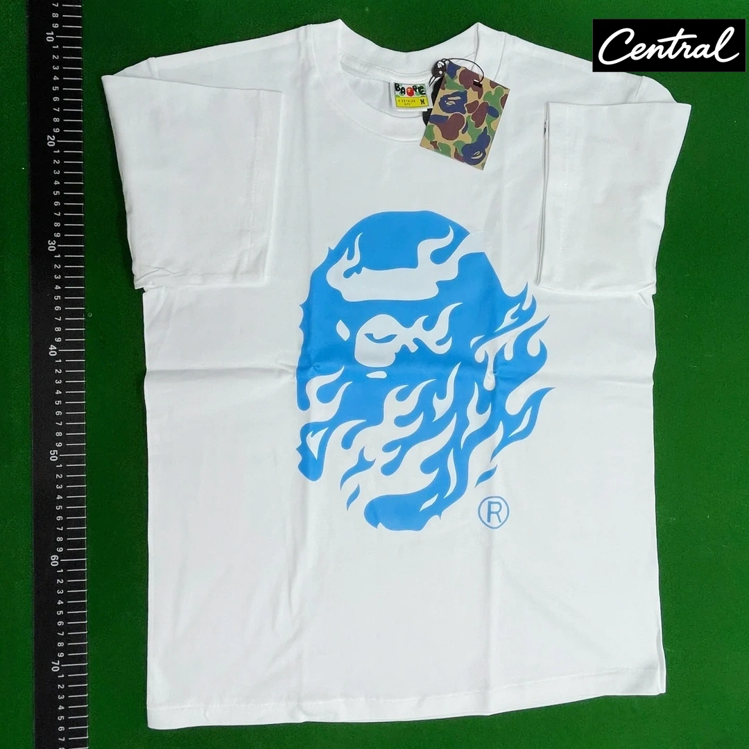 BAPE Flame Ape Head Tee - white
