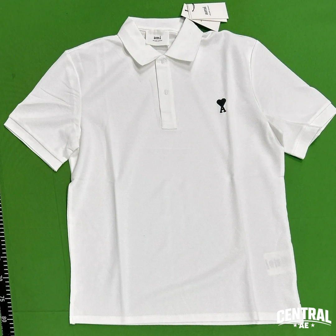 Ami Paris De Coeur Embroidered Polo Shirt - White