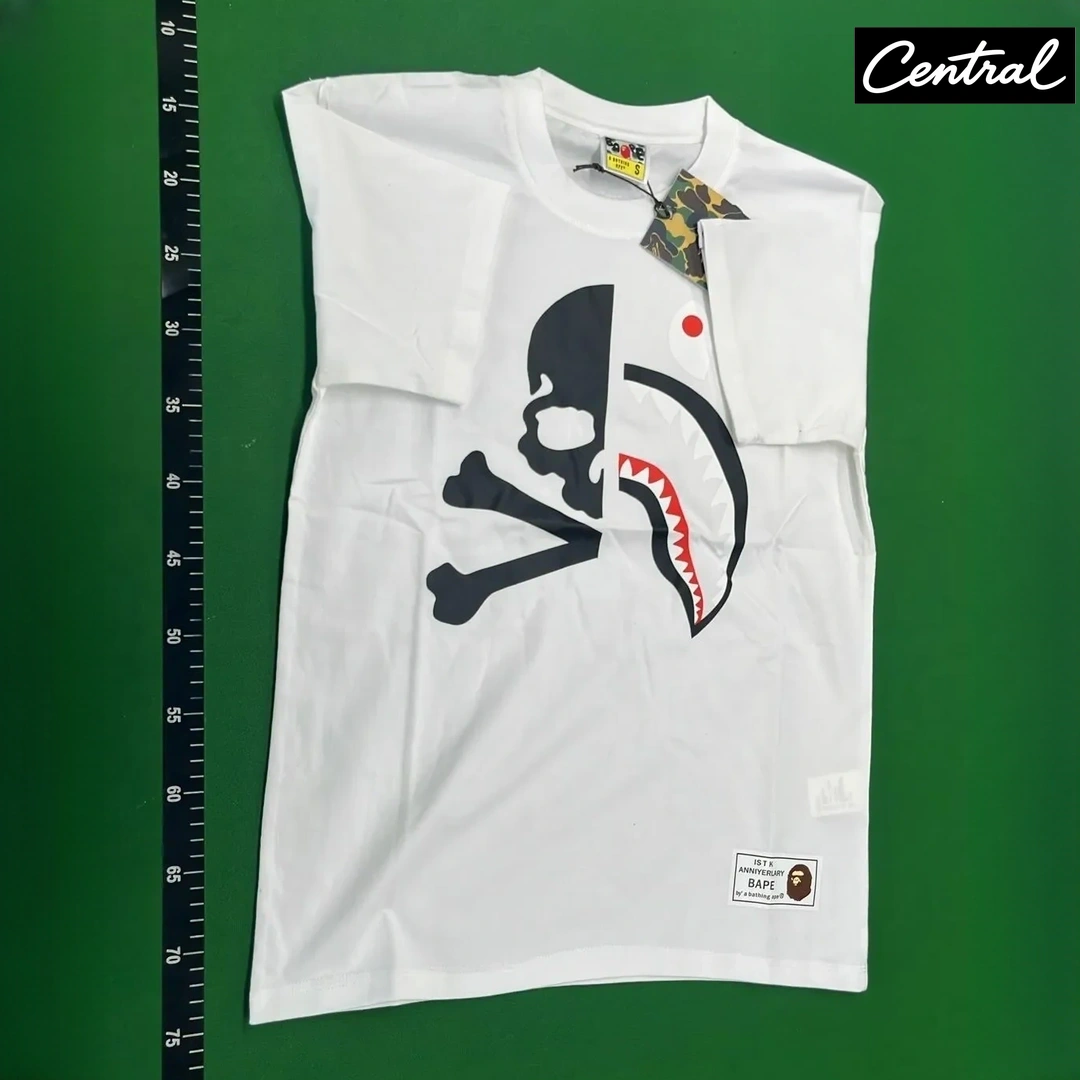 BAPE x Mastermind Half Shark MMB Tee - White