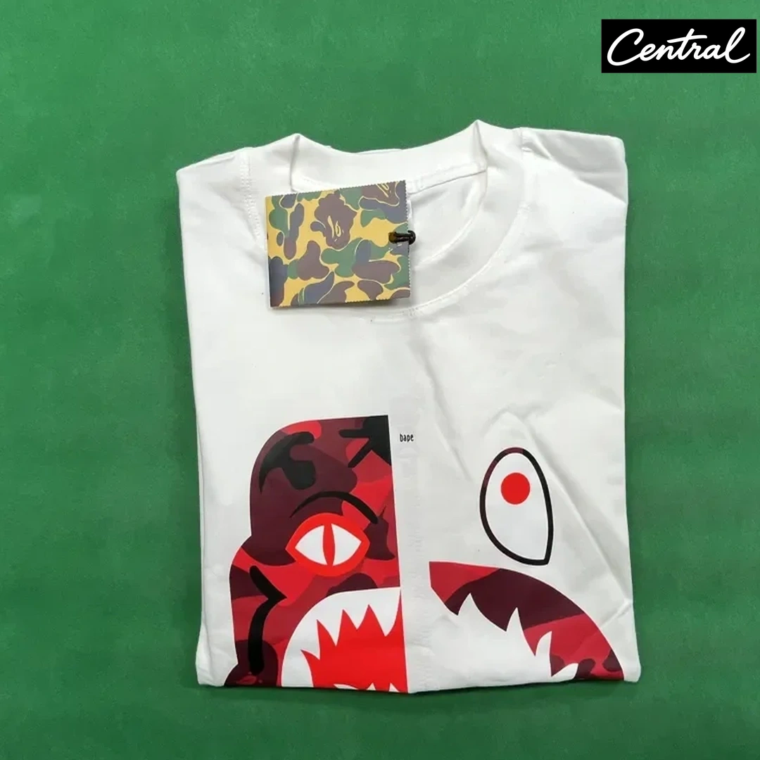 BAPE Color Camo Tiger Tee - white red