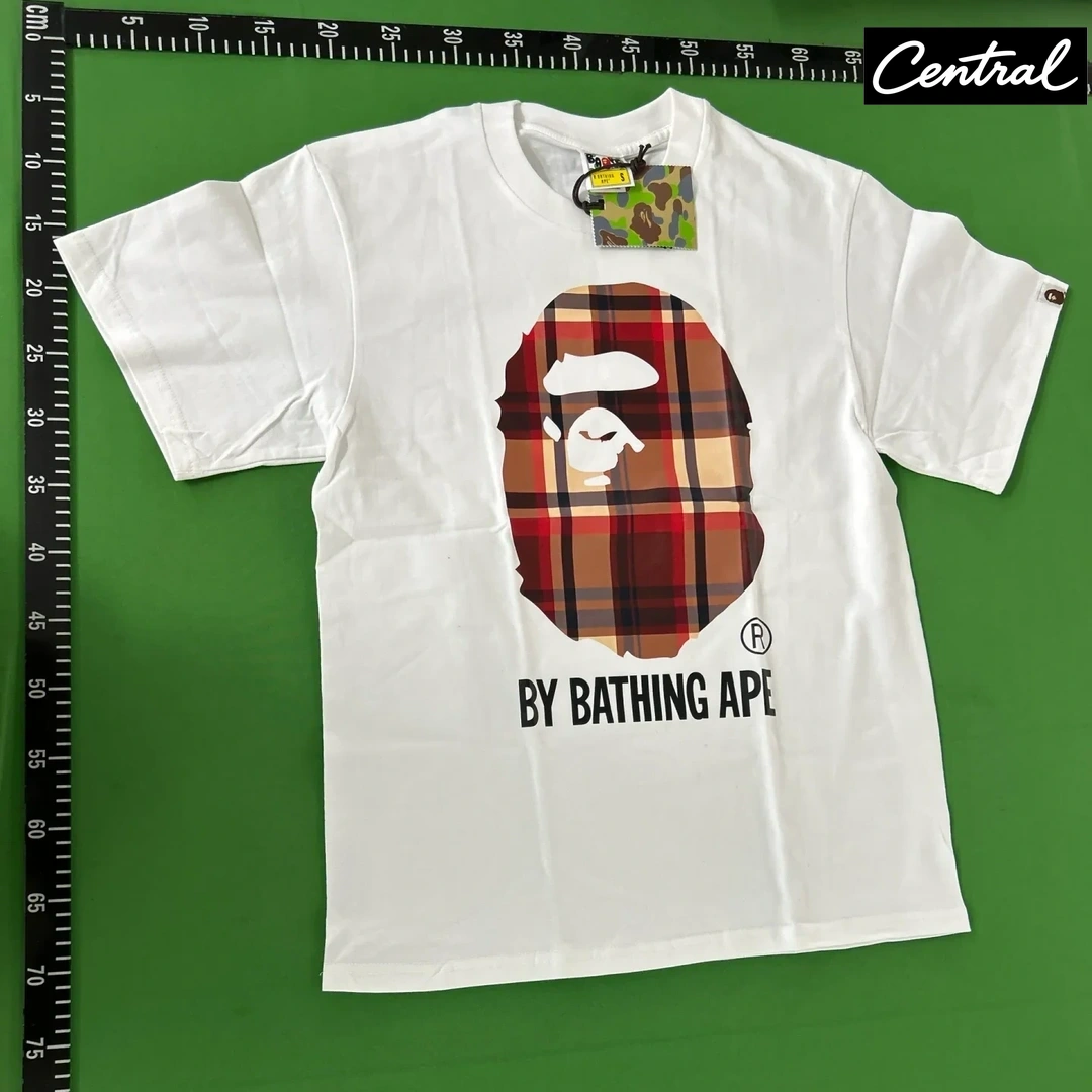 BAPE Check By Bathing Ape Tee (FW25) - white red