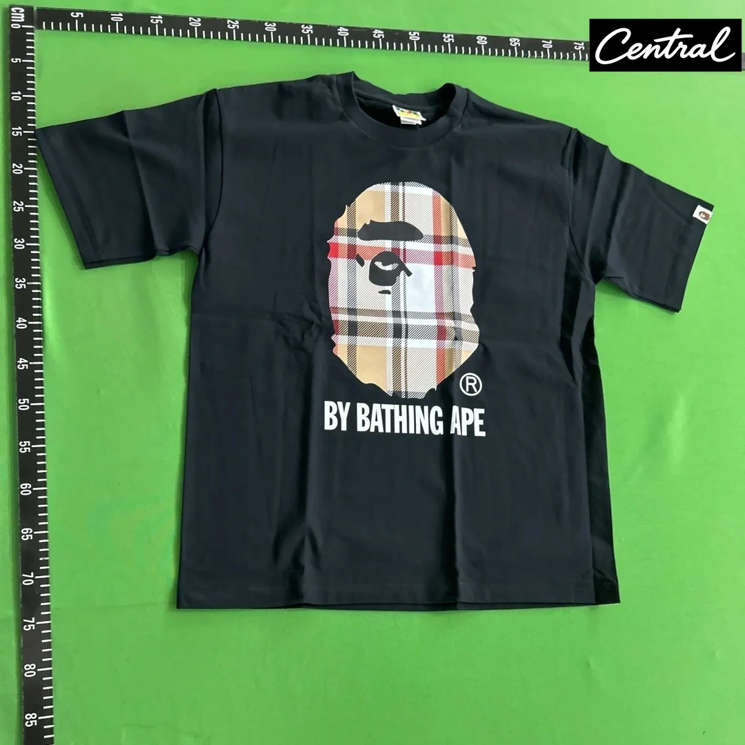 BAPE A Bathing Ape Check by Bathing Tee - black