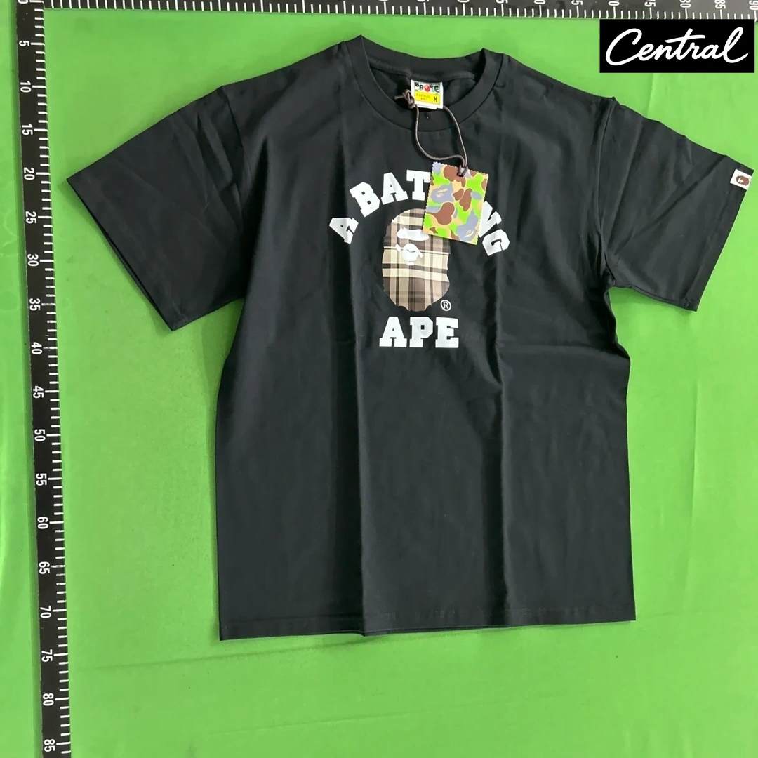 BAPE Check College Tee - black