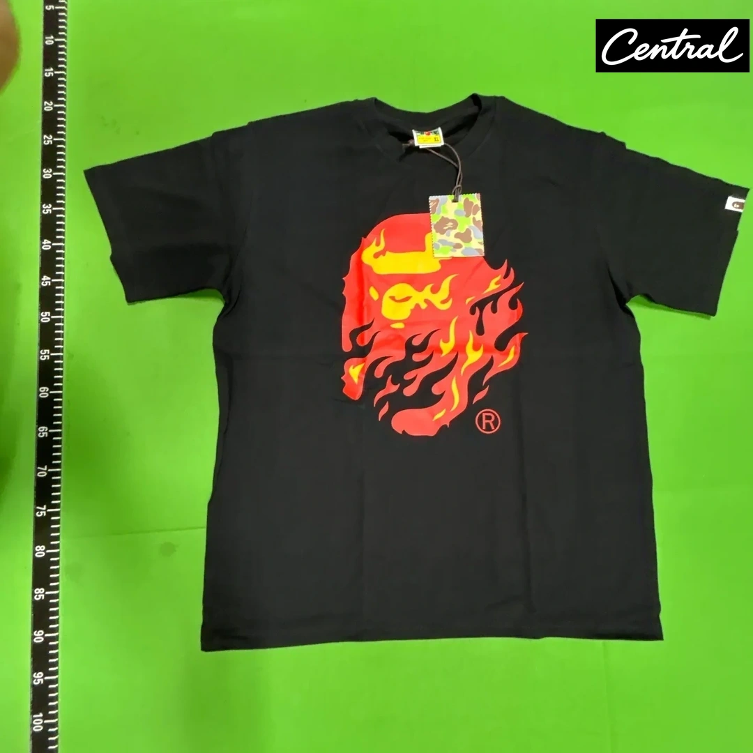 BAPE Flame Ape Head Tee - black