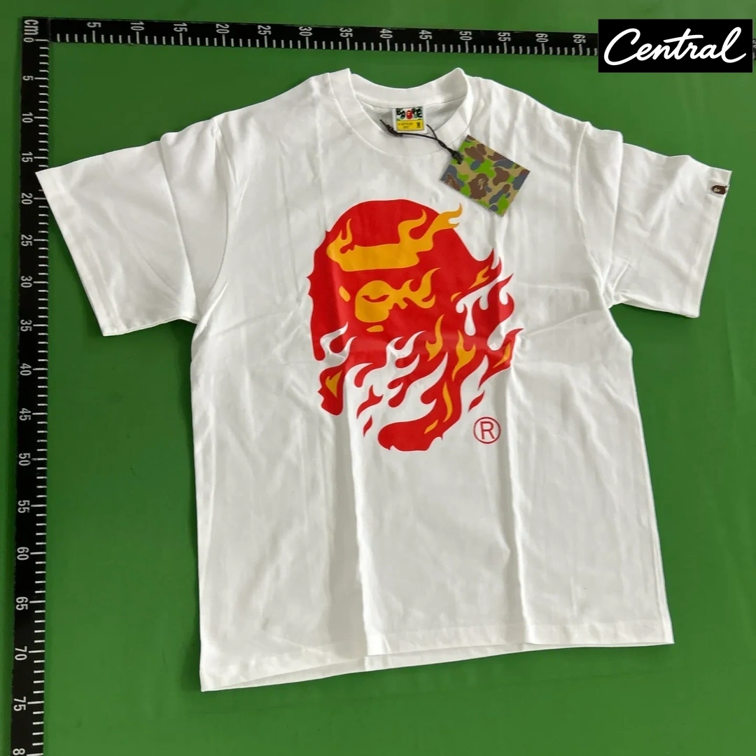 BAPE Flame Ape Head Tee - white