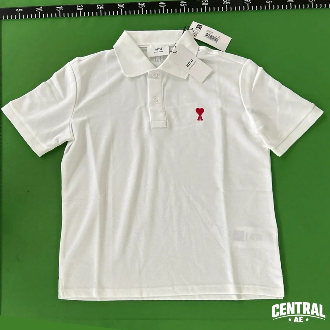Ami Paris De Coeur Embroidered Polo Shirt - White