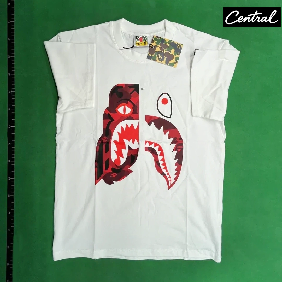 BAPE Color Camo Tiger Tee - white red