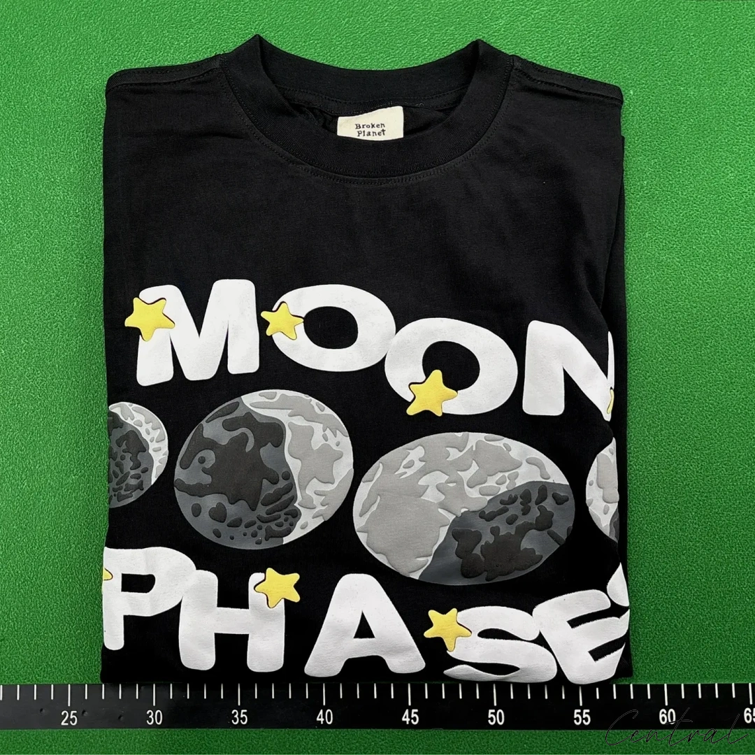 Broken Planet Moon Phases T-Shirt - Black