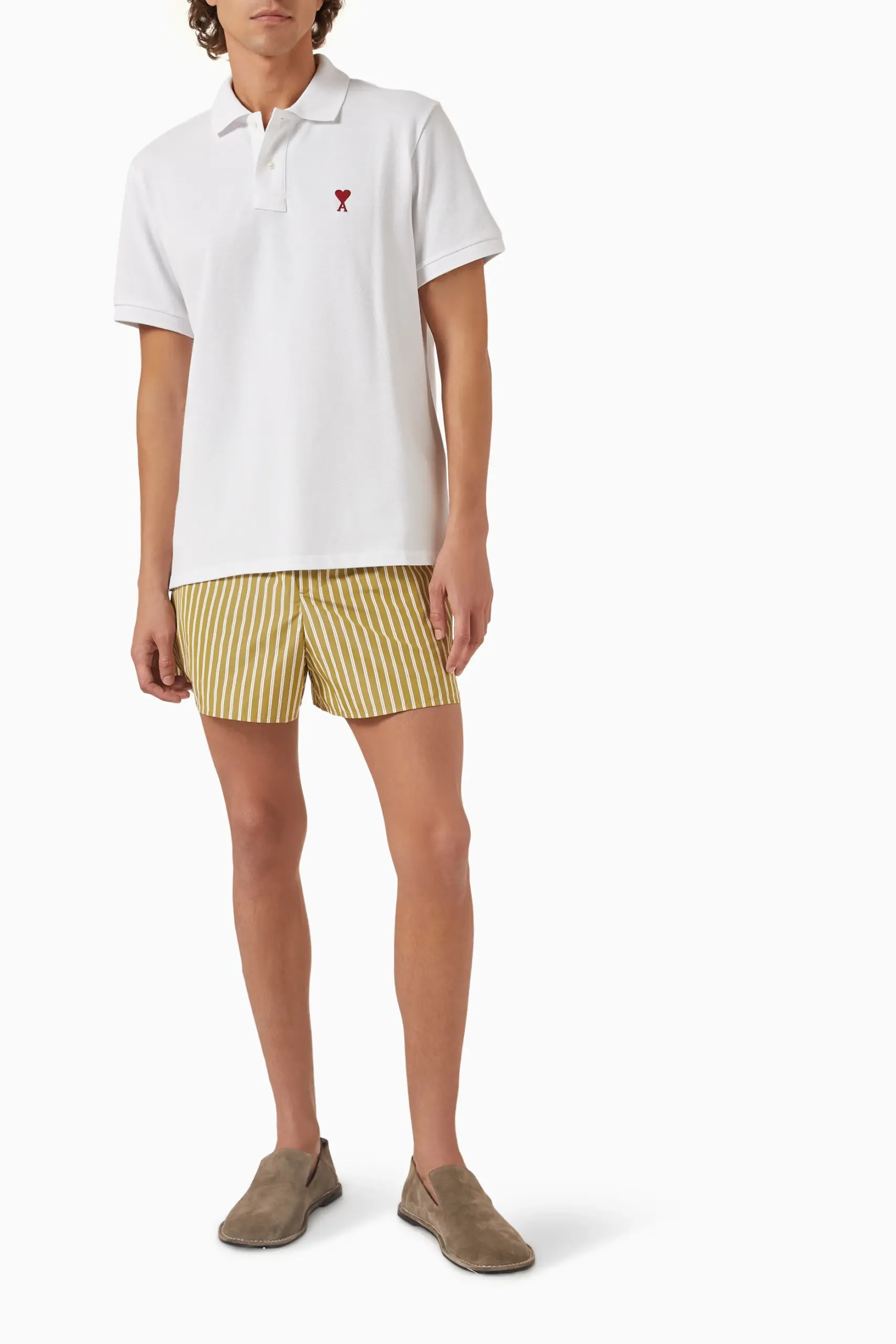 Ami Paris De Coeur Embroidered Polo Shirt - White