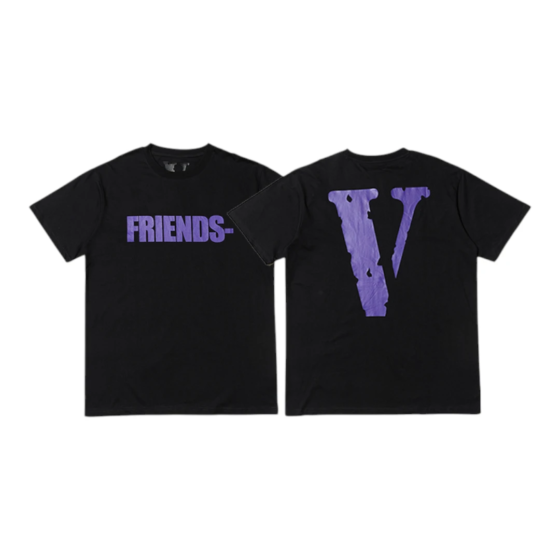 VLONE Friends Purple V T-Shirt - Black