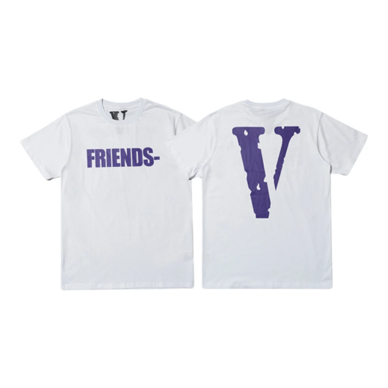 VLONE Friends Purple V T-Shirt - White