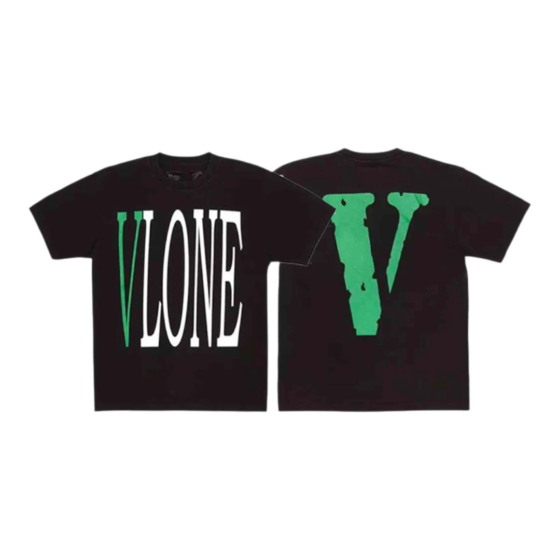 VLONE Green V Logo T-Shirt - Black