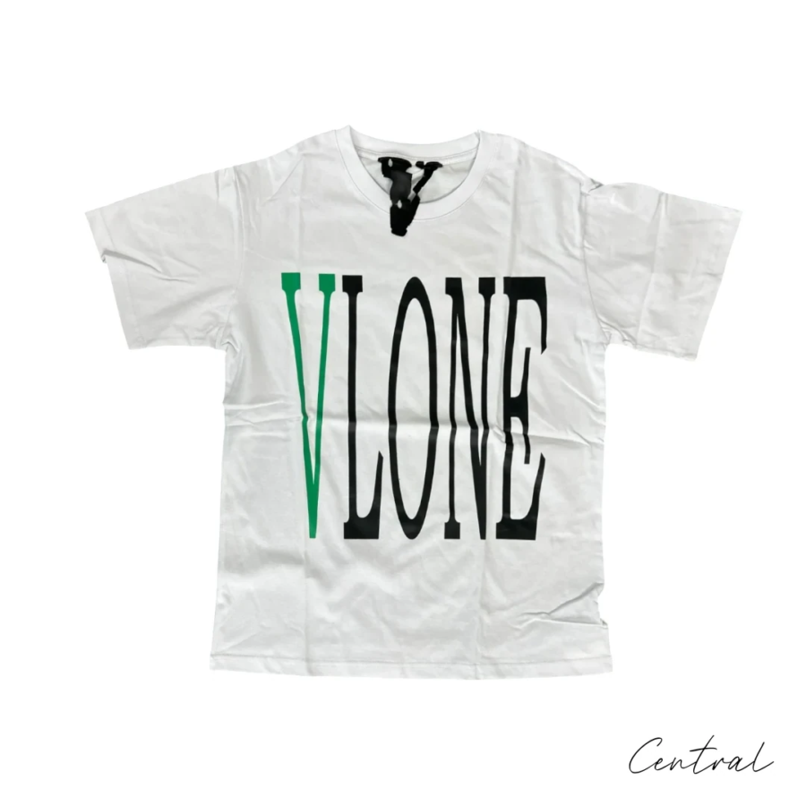 VLONE Green V Logo T-Shirt - White