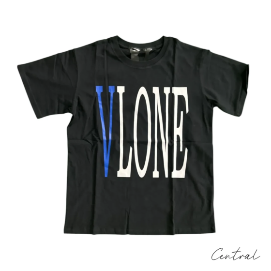 VLONE Blue V Logo T-Shirt - Black