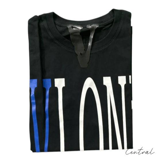 VLONE Blue V Logo T-Shirt - Black