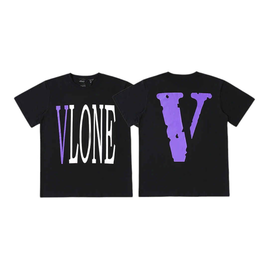 VLONE Purple V Logo T-Shirt - Black