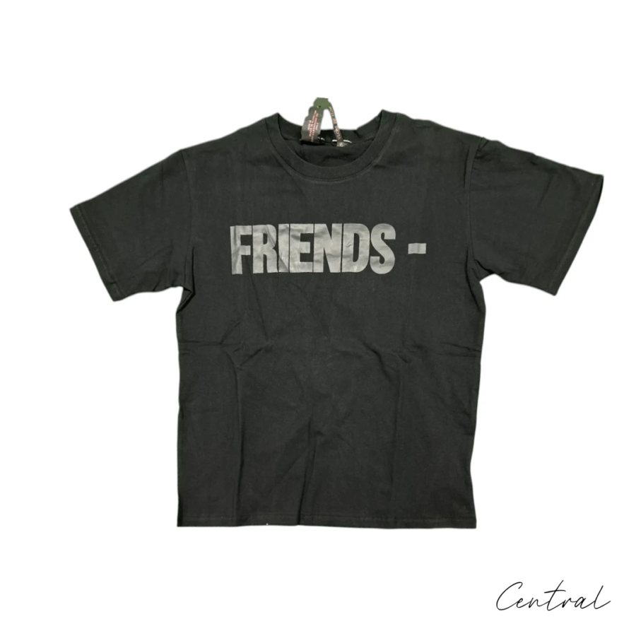VLONE Monochrome Friends V T-Shirt - Black / Black Logo