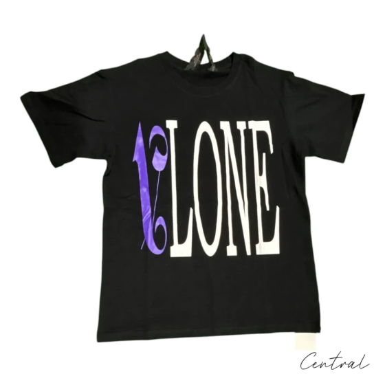 VLONE Palm Angels Purple Flame V T-Shirt - Black