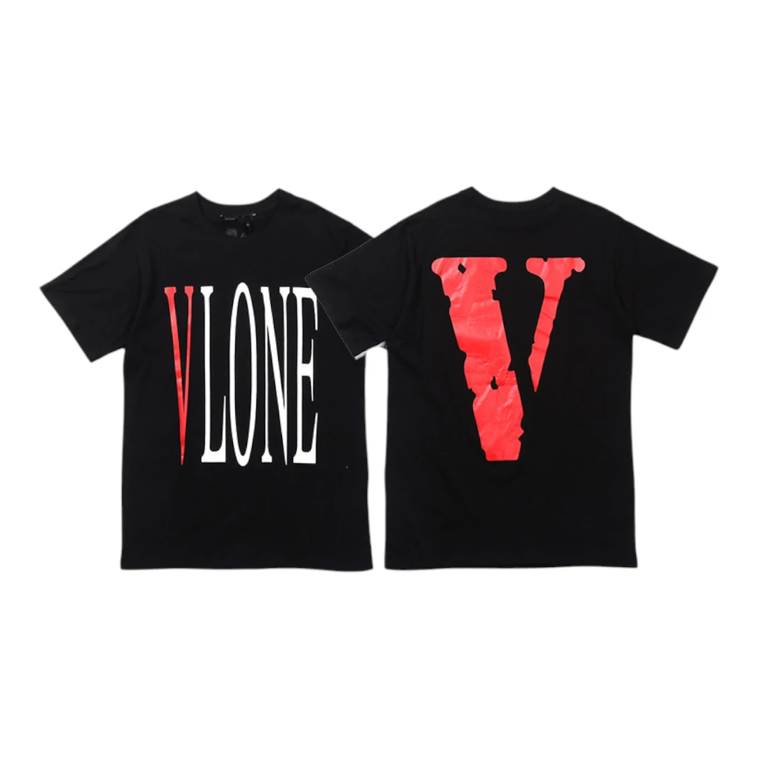 VLONE Red V Logo T-Shirt - Black