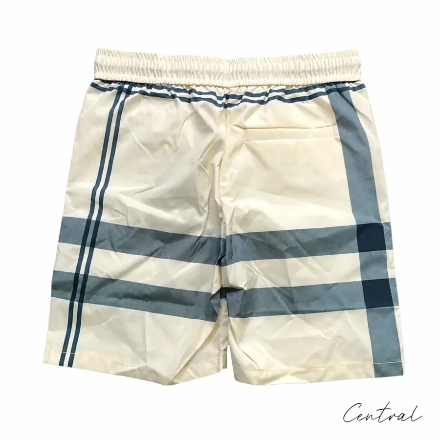 Burberry Cream Check-Trim Swim Shorts - Image 2