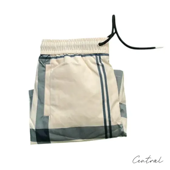 Burberry Cream Check-Trim Swim Shorts - Image 3