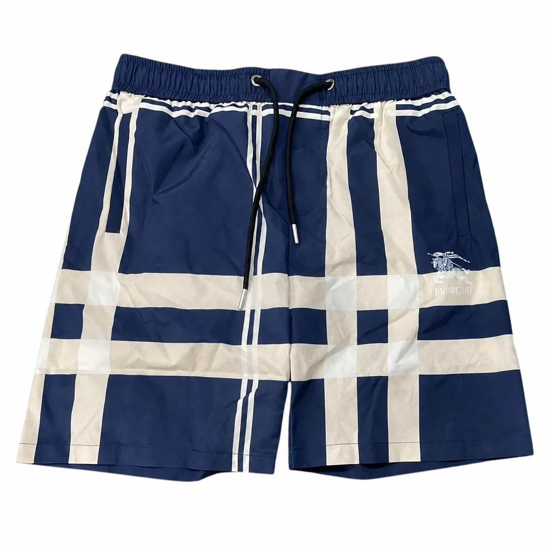 Burberry Navy & Cream Stripe Swim Shorts