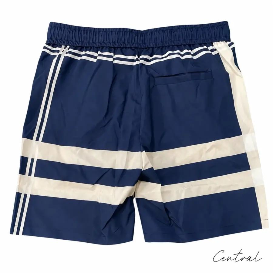 Burberry Navy & Cream Stripe Swim Shorts - Image 2