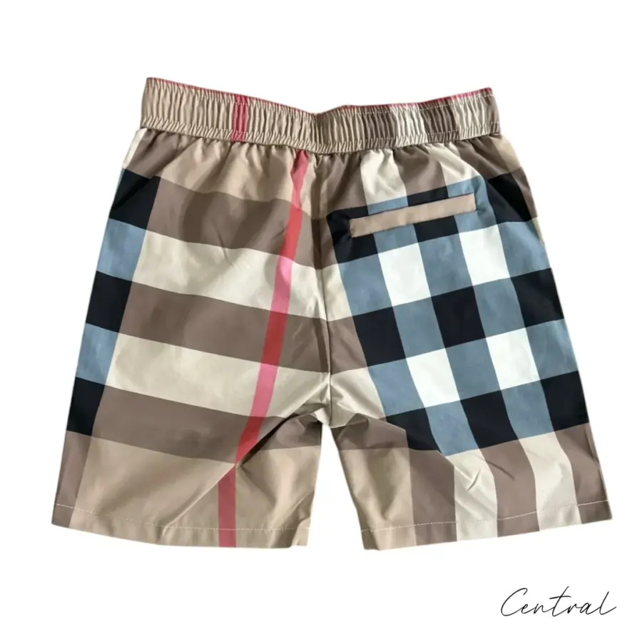 Burberry Beige House Check Swim Shorts - Image 2