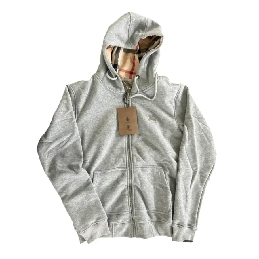 Burberry Full-Zip Hoodie - Grey White