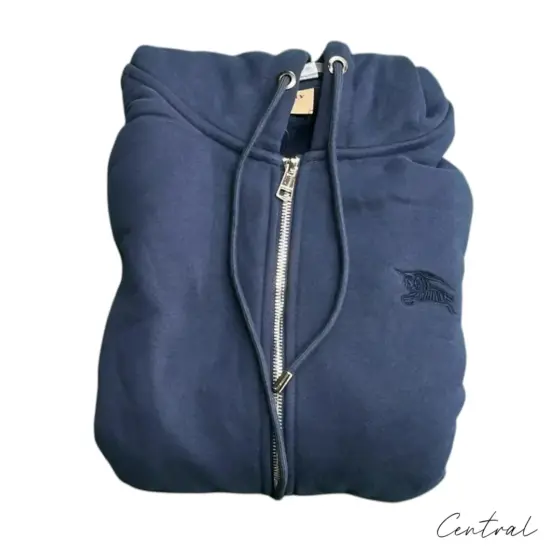 Burberry Full-Zip Hoodie - Dark Blue - Image 3