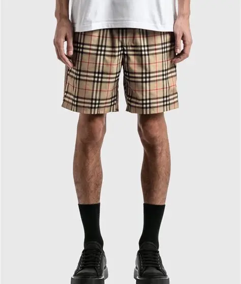 Burberry Vintage Check Swim Shorts - Beige - Model Photo