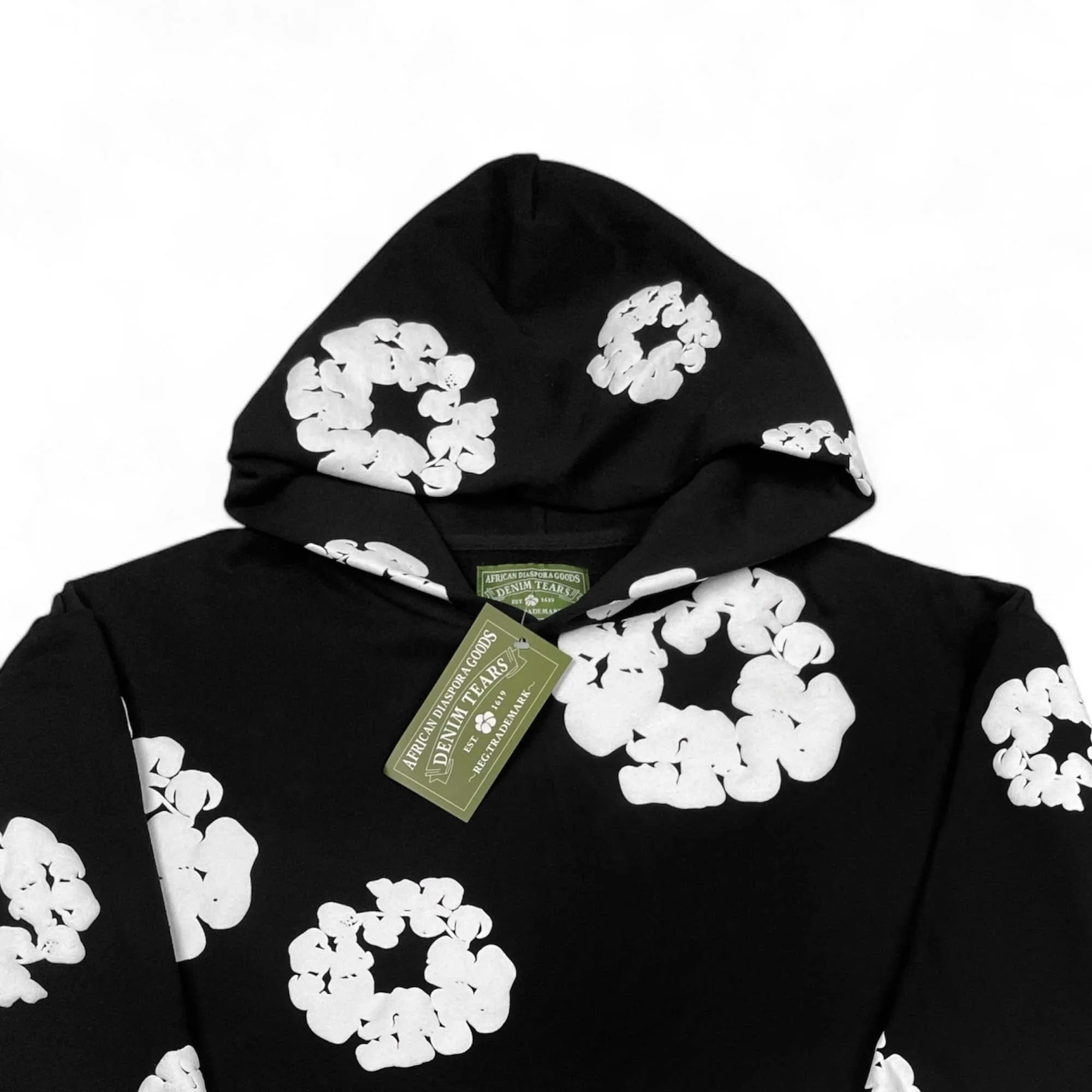 DENIM TEARS THE COTTON WREATH HOODIE BLACK
