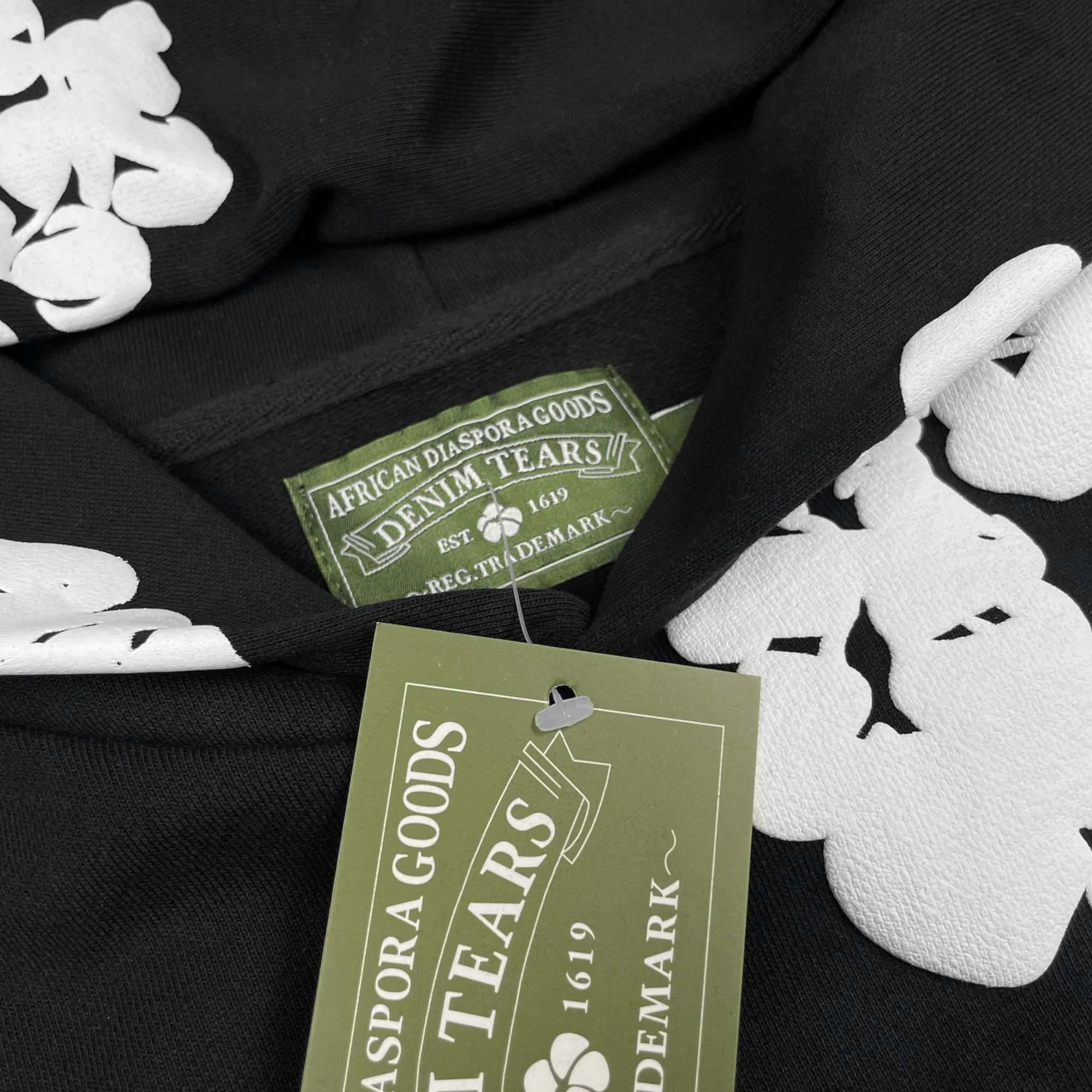 DENIM TEARS THE COTTON WREATH HOODIE BLACK
