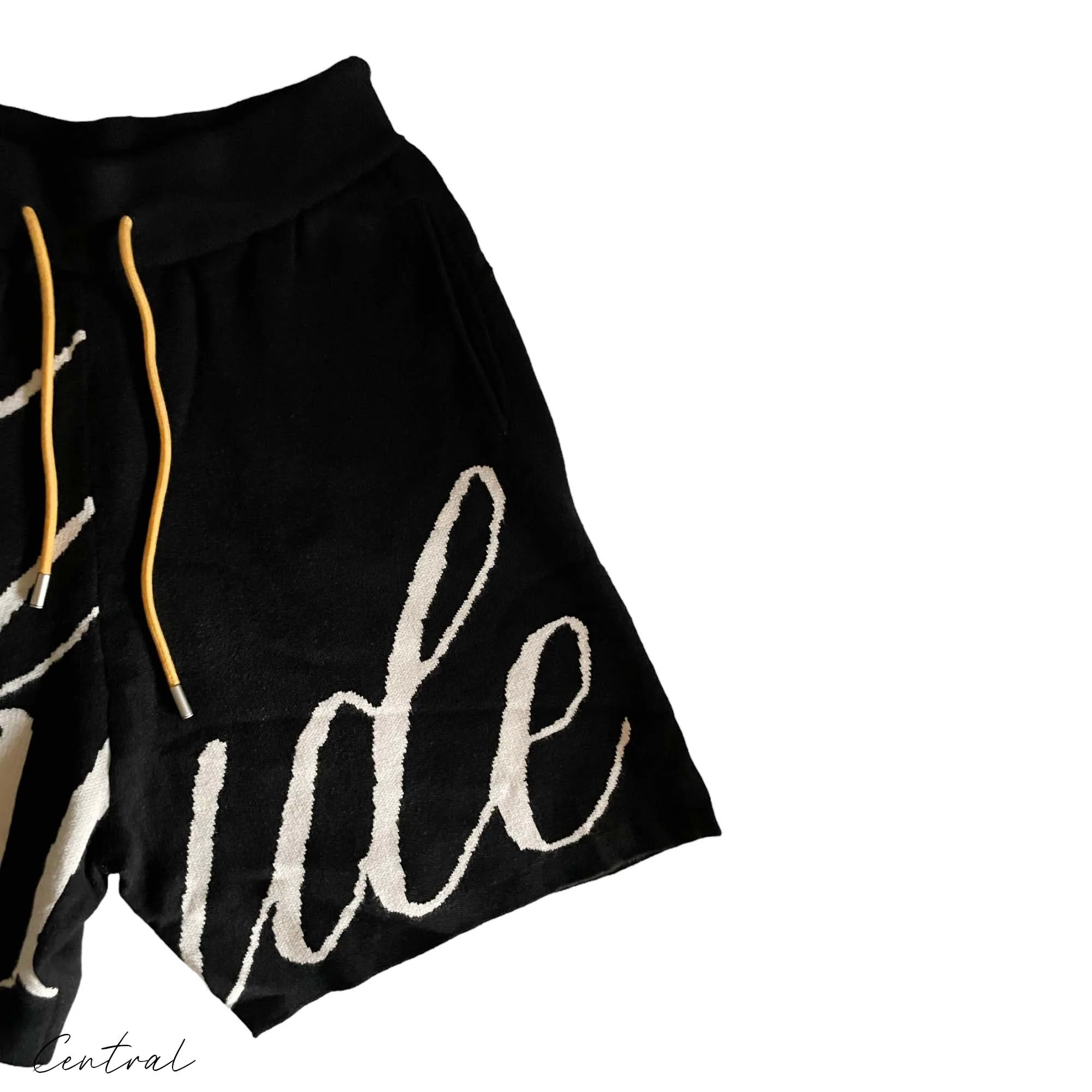 Rhude Knit Logo Short 'Black/Creme'