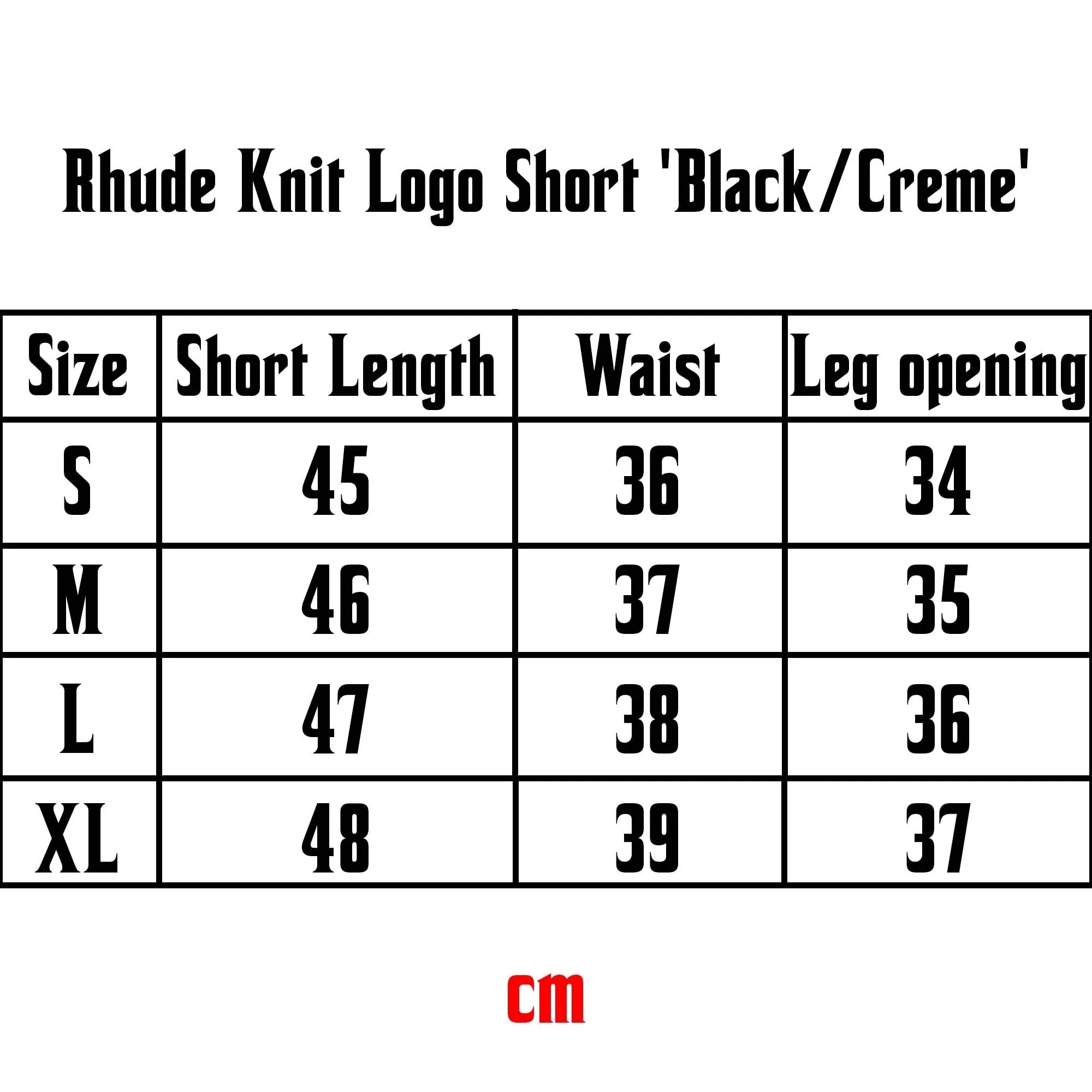 Rhude Knit Logo Short 'Black/Creme'
