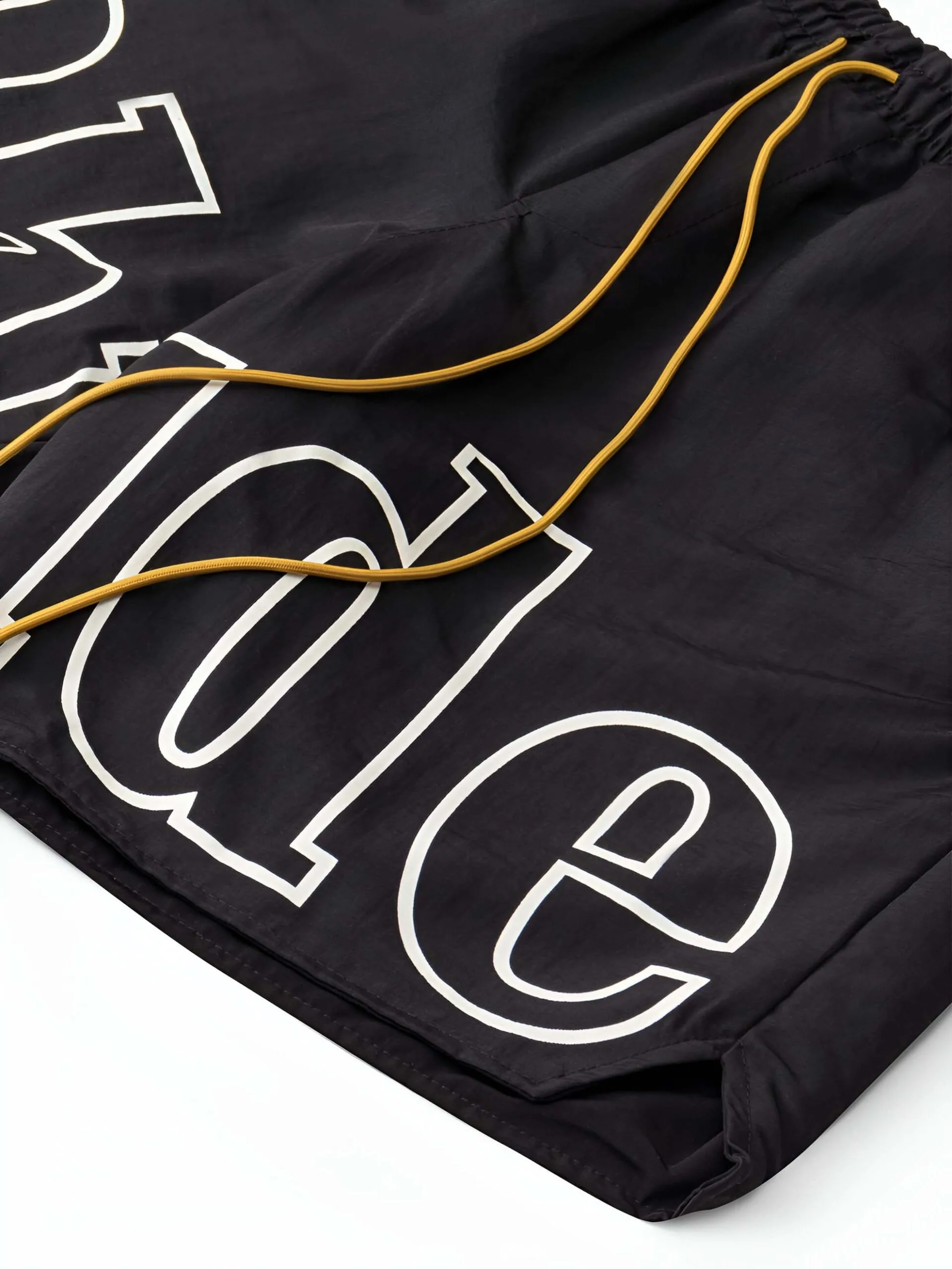 Rhude Oversized Logo Zip-Pocket Shorts - Black / White Logo