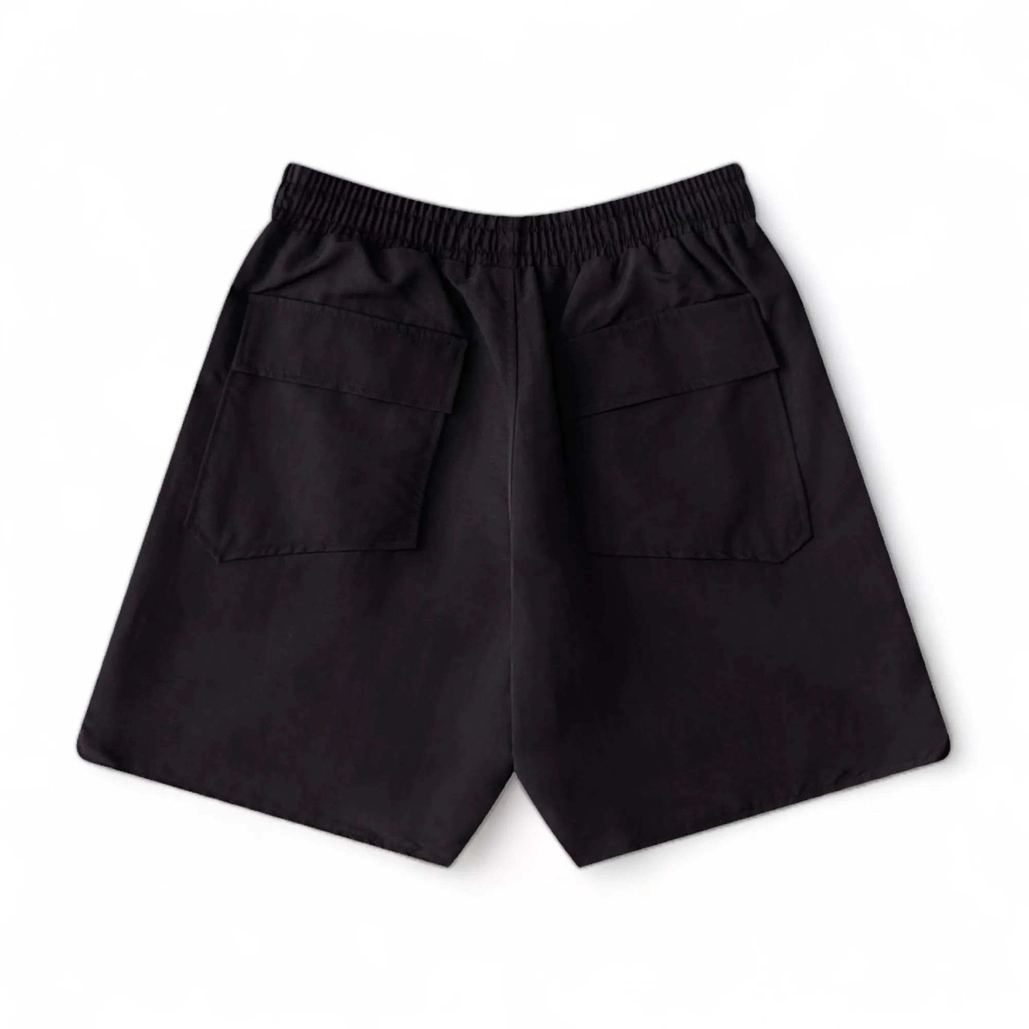 Rhude Oversized Logo Zip-Pocket Shorts - Black / White Logo
