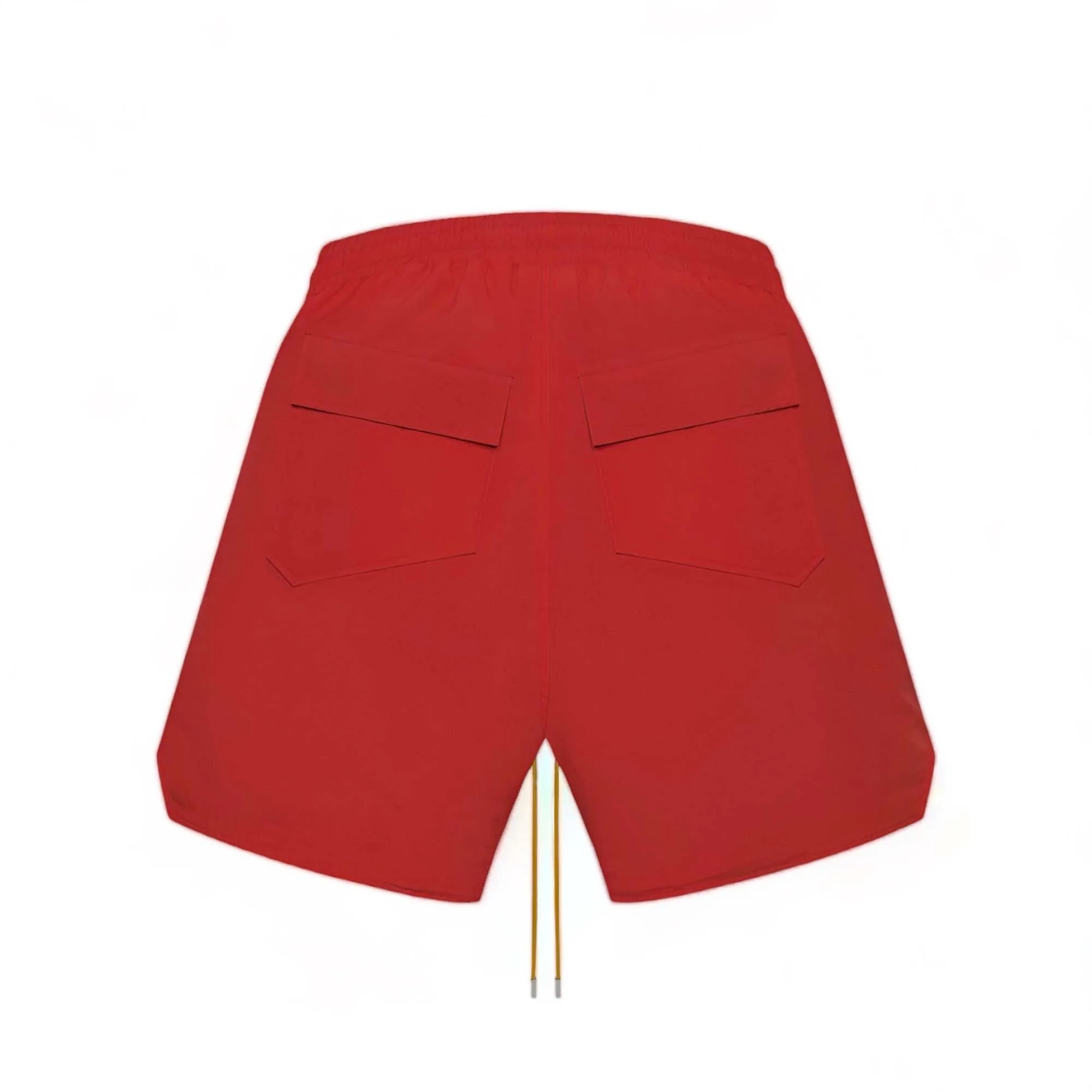 Rhude Oversized Logo Zip-Pocket Shorts - Red