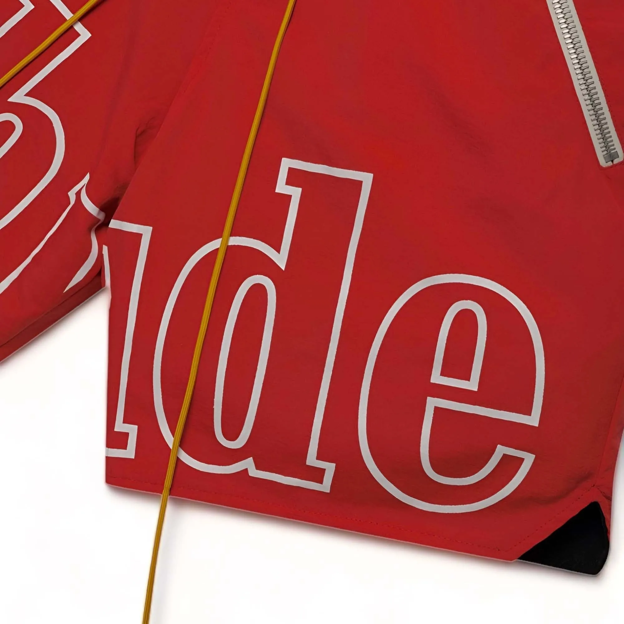 Rhude Oversized Logo Zip-Pocket Shorts - Red
