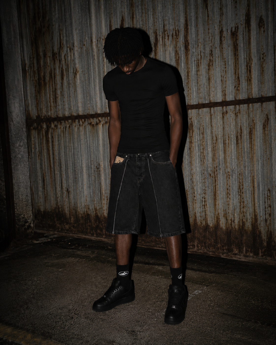 Corteiz C-Star Denim Shorts 'Black'