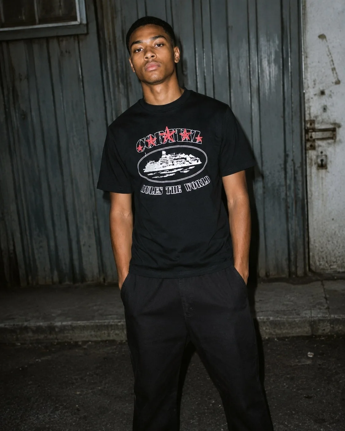 Corteiz 5 Starz Alcatraz Tee Black
