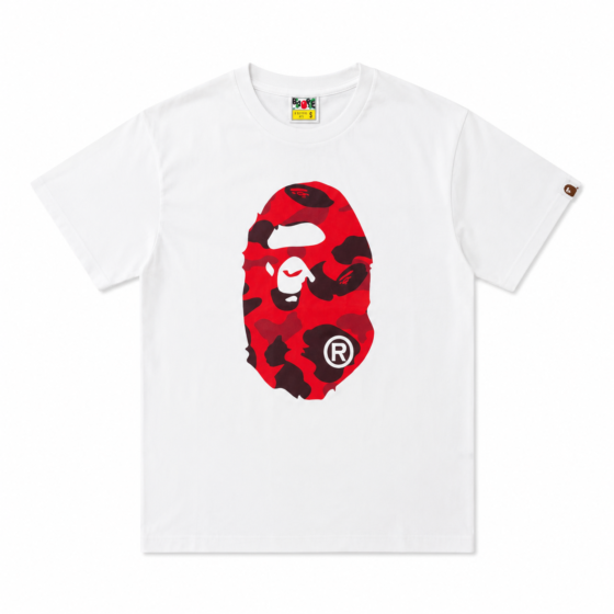 BAPE Color Camo Big Ape Head T-shirt - White/Red
