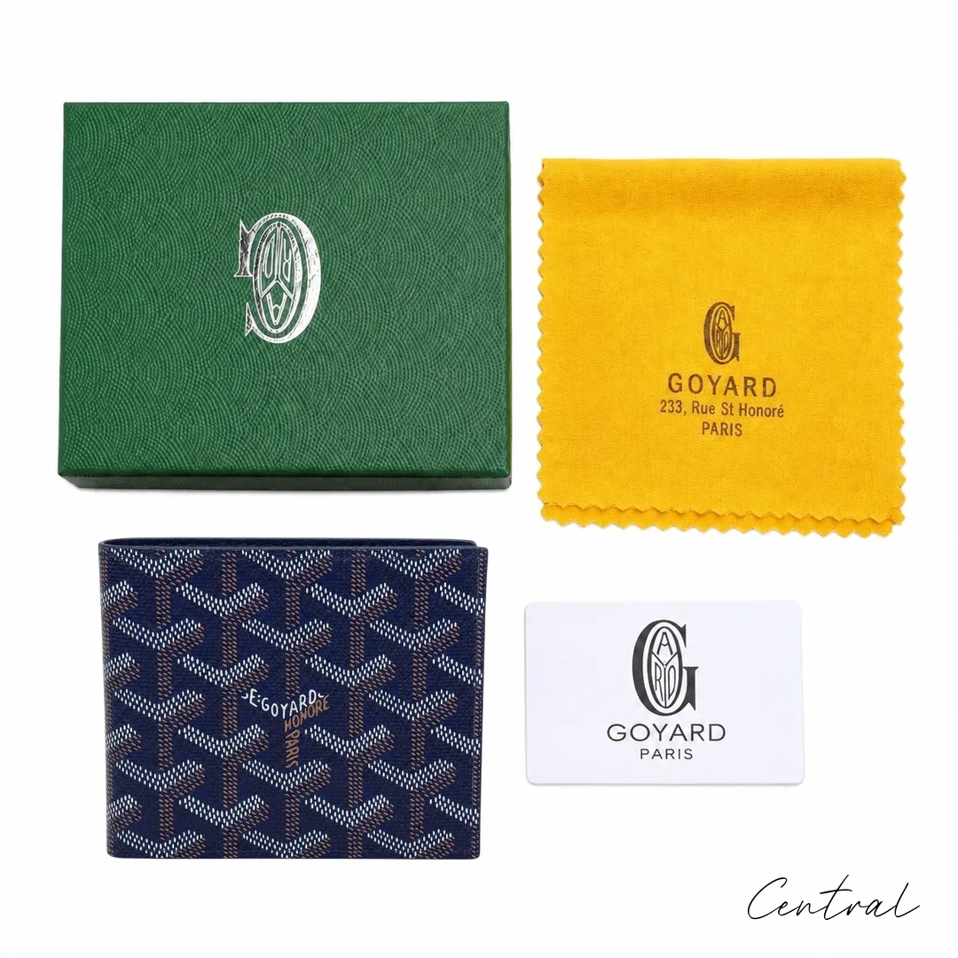 Goyard Card Holder - Navy Blue Gift Box