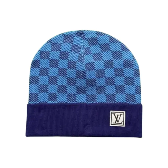 LV Damier Beanie - Blue